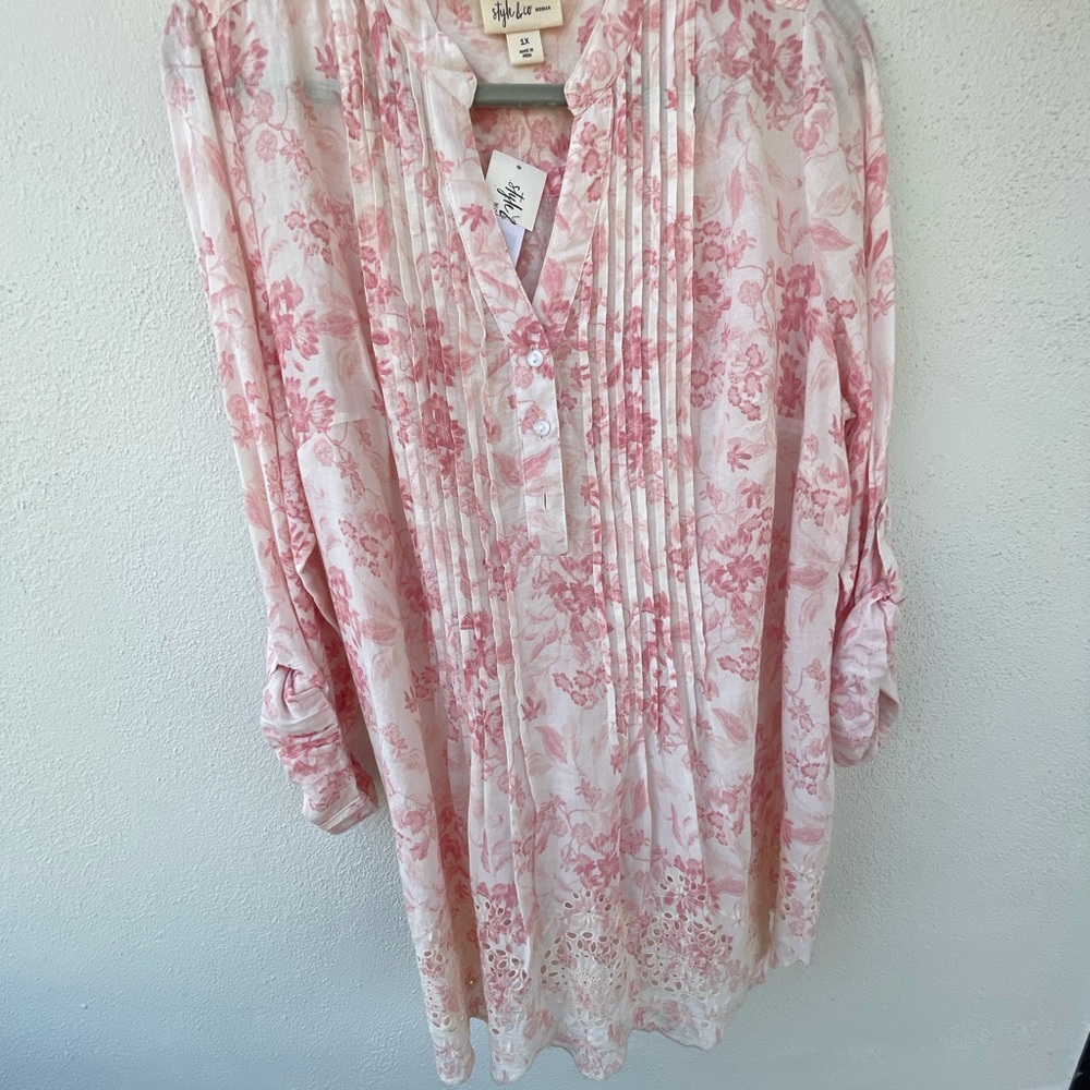 Floral rose gold top